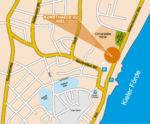 Karte zur Lage der Antikensammlung und der Kunsthalle zu Kiel